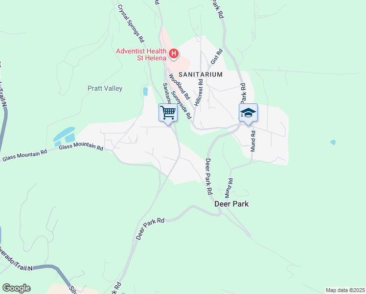map of restaurants, bars, coffee shops, grocery stores, and more near 527 Sanitarium Road in St. Helena