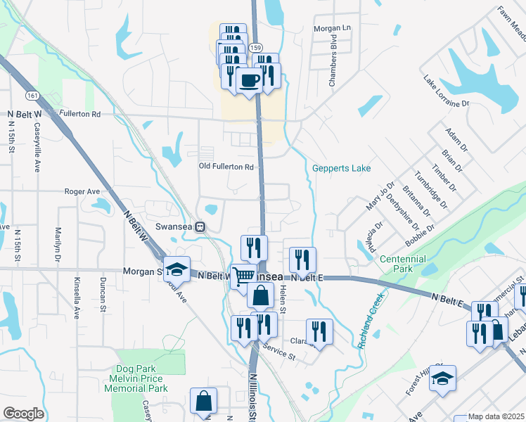 map of restaurants, bars, coffee shops, grocery stores, and more near 2211 North Illinois Street in Swansea