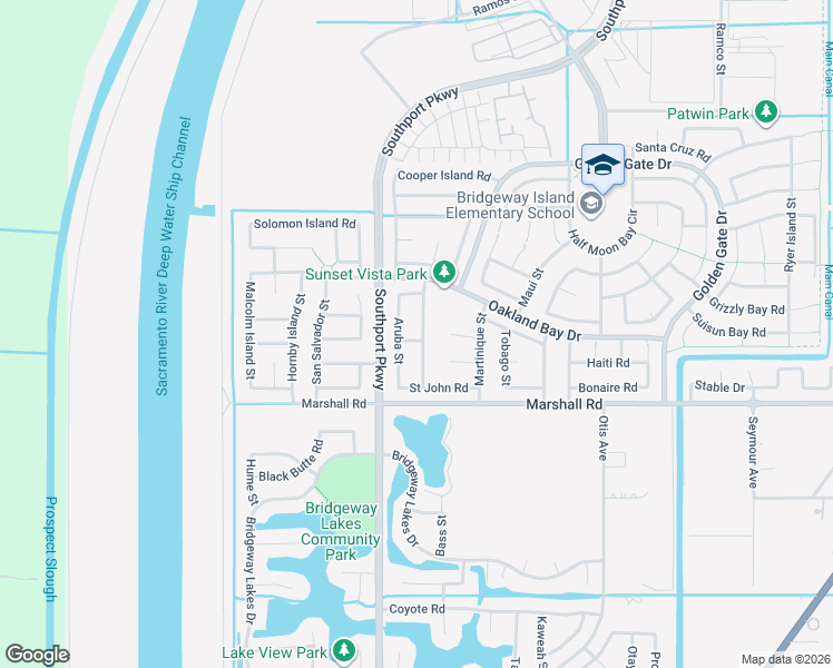 map of restaurants, bars, coffee shops, grocery stores, and more near 3311 Aruba Street in West Sacramento