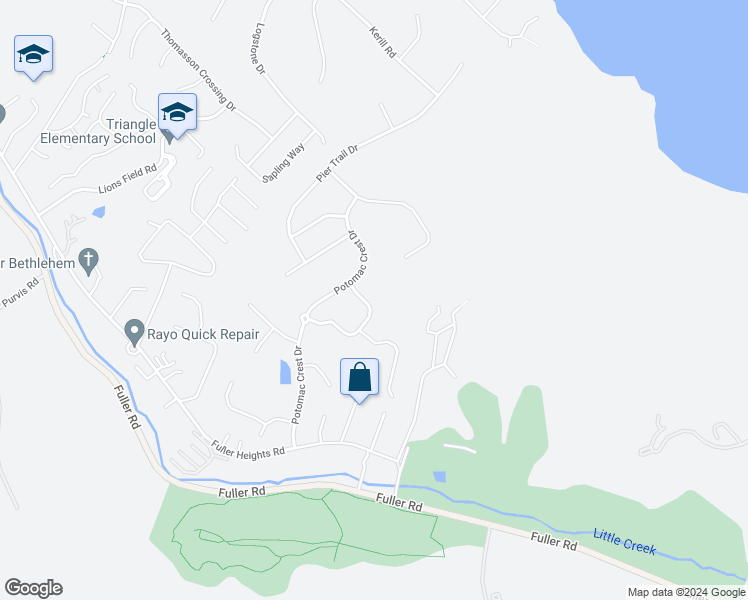 map of restaurants, bars, coffee shops, grocery stores, and more near 3313 Lady Catherine Circle in Triangle
