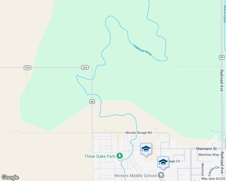 map of restaurants, bars, coffee shops, grocery stores, and more near 27643 County Road 88 in Winters