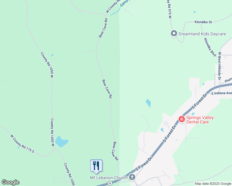 map of restaurants, bars, coffee shops, grocery stores, and more near 1064-1138 S County Road 1010 West in French Lick