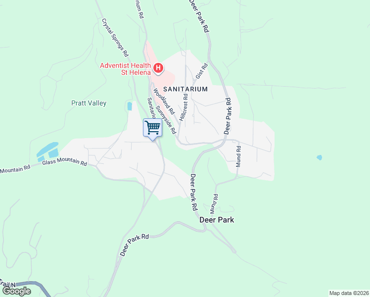 map of restaurants, bars, coffee shops, grocery stores, and more near 626 Sunnyside Road in St. Helena