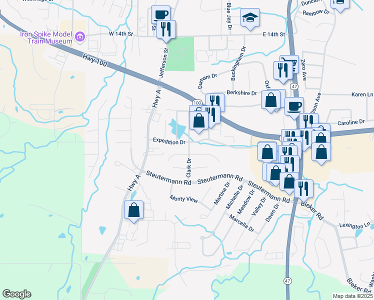 map of restaurants, bars, coffee shops, grocery stores, and more near 2015 Clark Drive in Washington
