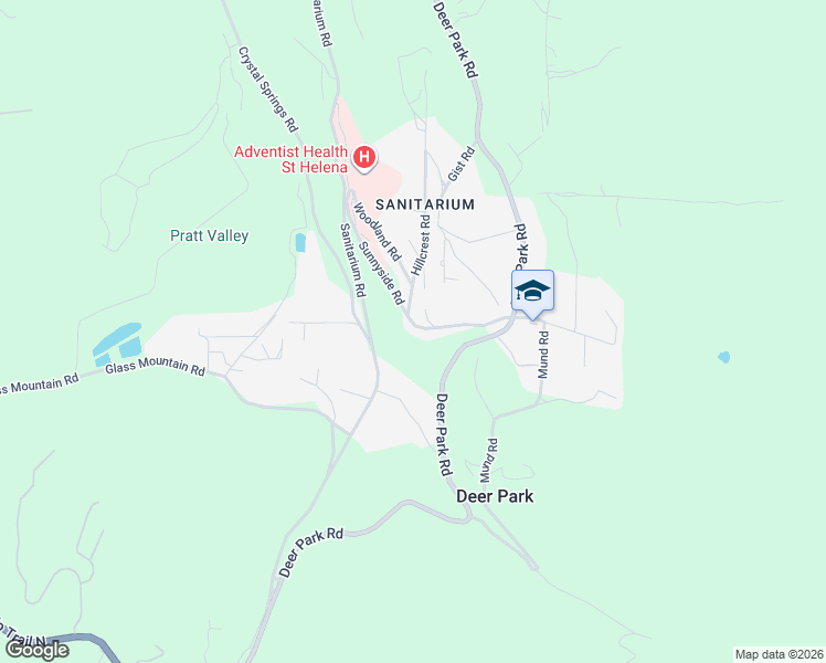 map of restaurants, bars, coffee shops, grocery stores, and more near 601 Sunnyside Road in St. Helena