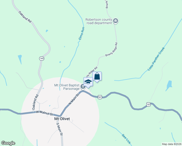 map of restaurants, bars, coffee shops, grocery stores, and more near 200 Brierly Ridge Road in Mount Olivet