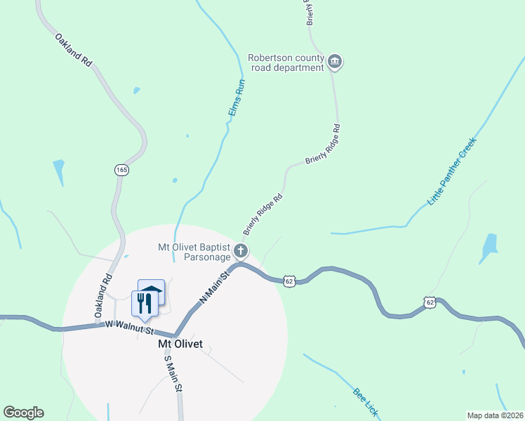 map of restaurants, bars, coffee shops, grocery stores, and more near 200 Brierly Ridge Road in Mount Olivet