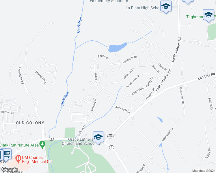 map of restaurants, bars, coffee shops, grocery stores, and more near 1002 Savanna Drive in La Plata