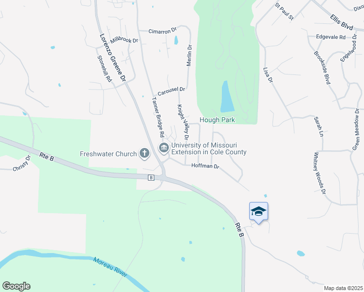 map of restaurants, bars, coffee shops, grocery stores, and more near 2424 Knight Valley Drive in Jefferson City