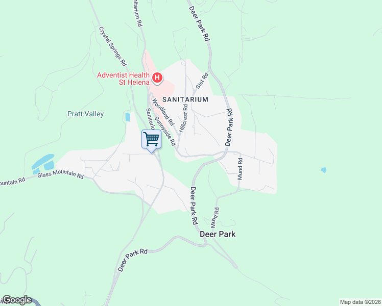 map of restaurants, bars, coffee shops, grocery stores, and more near 626 Sunnyside Road in St. Helena