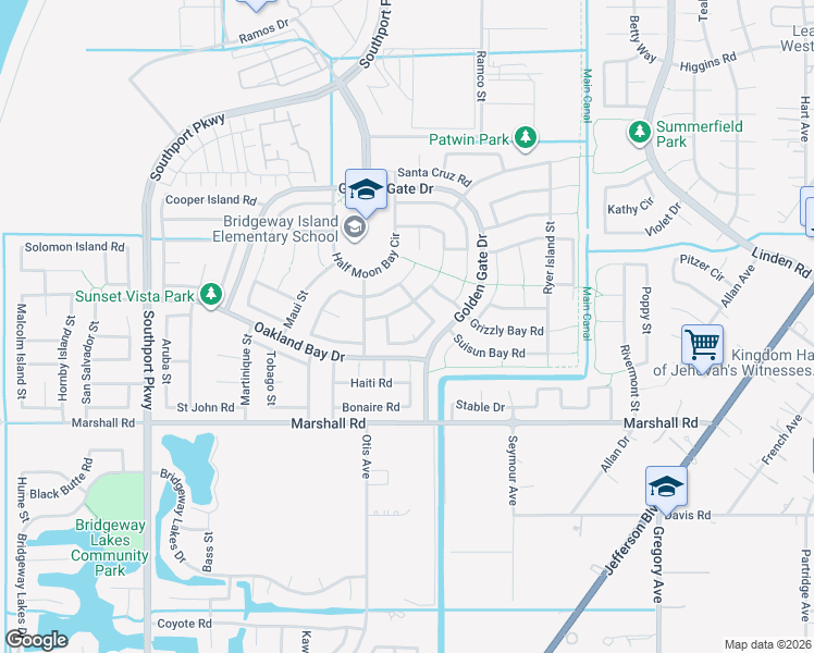 map of restaurants, bars, coffee shops, grocery stores, and more near 3175 Bodega Bay Road in West Sacramento