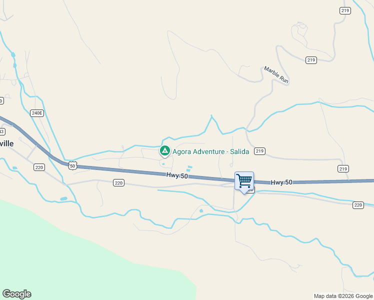 map of restaurants, bars, coffee shops, grocery stores, and more near 16105 U.S. 50 in Salida