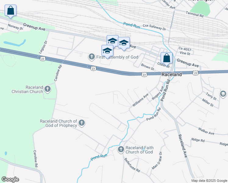 map of restaurants, bars, coffee shops, grocery stores, and more near 578 Wild Cherry Circle in Raceland