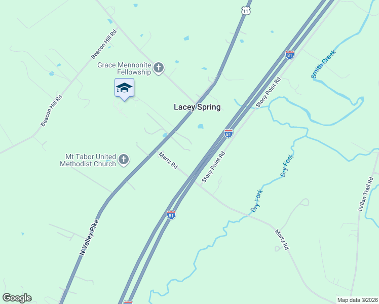 map of restaurants, bars, coffee shops, grocery stores, and more near 8608 North Valley Pike in Harrisonburg