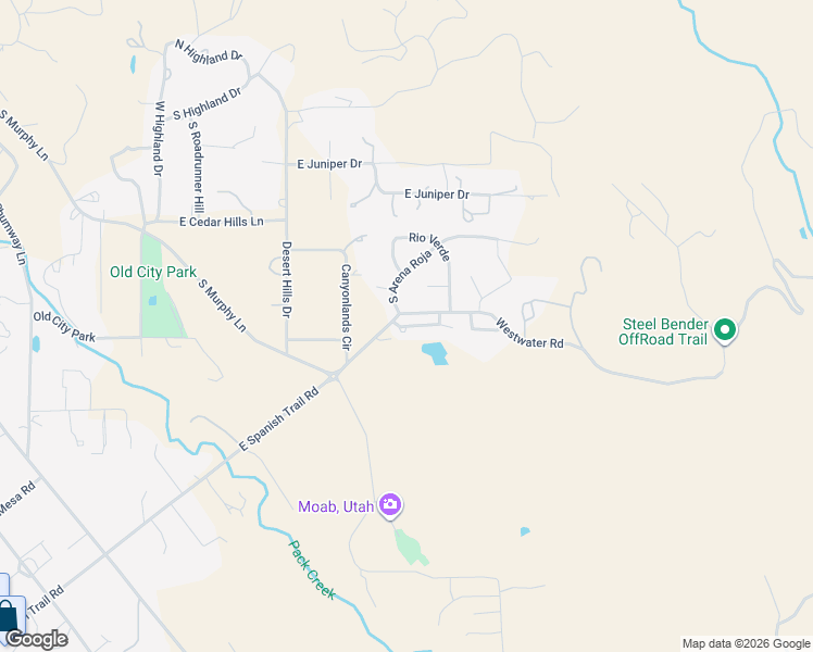 map of restaurants, bars, coffee shops, grocery stores, and more near 3246 East Fairway Loop in Moab