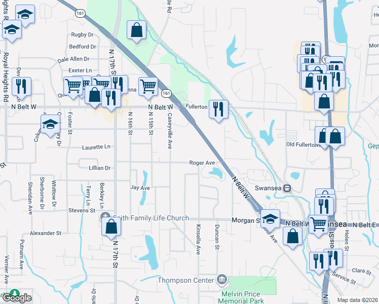map of restaurants, bars, coffee shops, grocery stores, and more near 1151 Roger Avenue in Swansea