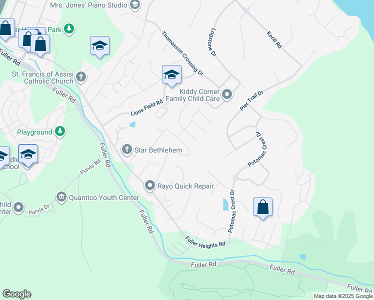 map of restaurants, bars, coffee shops, grocery stores, and more near 18925 Barnette Circle in Triangle