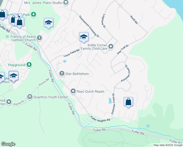 map of restaurants, bars, coffee shops, grocery stores, and more near 18925 Barnette Circle in Triangle