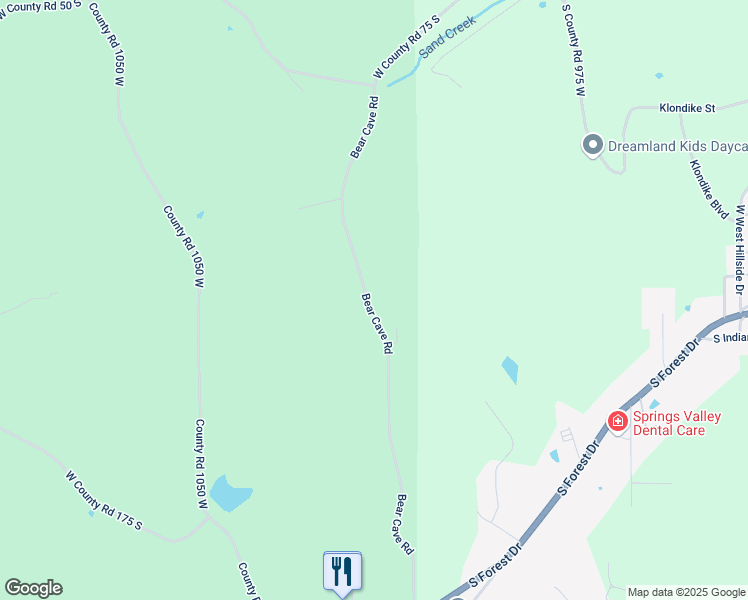 map of restaurants, bars, coffee shops, grocery stores, and more near 1064 South Co Road 1010 West in French Lick