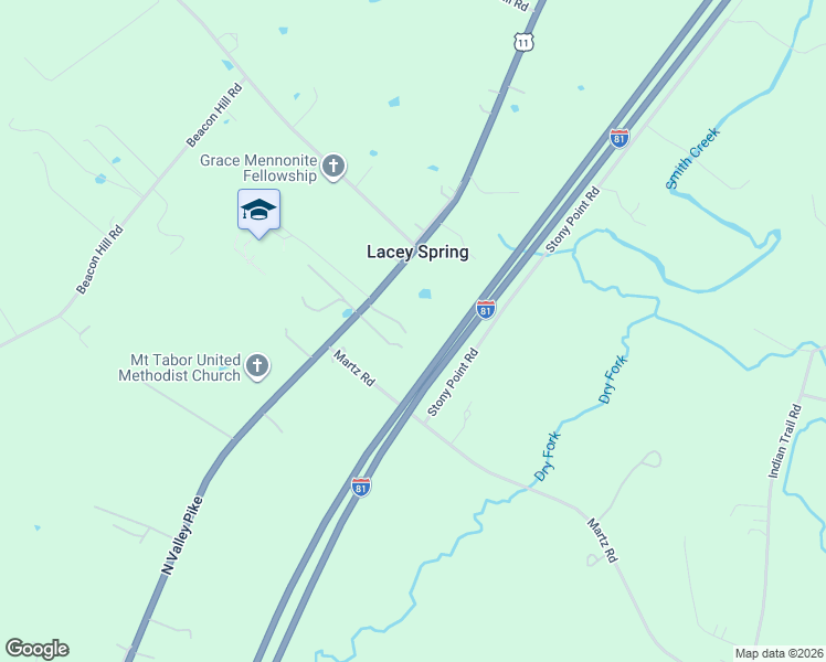 map of restaurants, bars, coffee shops, grocery stores, and more near 8608 North Valley Pike in Harrisonburg