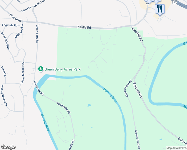 map of restaurants, bars, coffee shops, grocery stores, and more near 1715 Wilmor Drive in Jefferson City