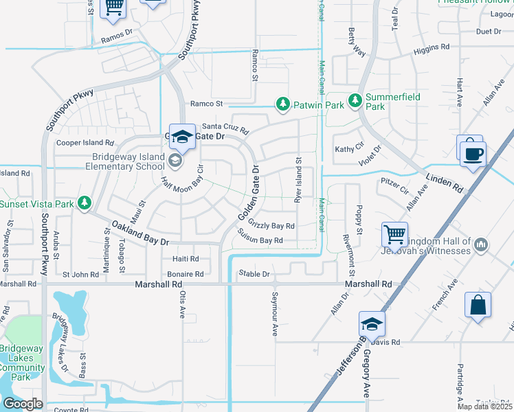 map of restaurants, bars, coffee shops, grocery stores, and more near 3122 Saginaw Street in West Sacramento