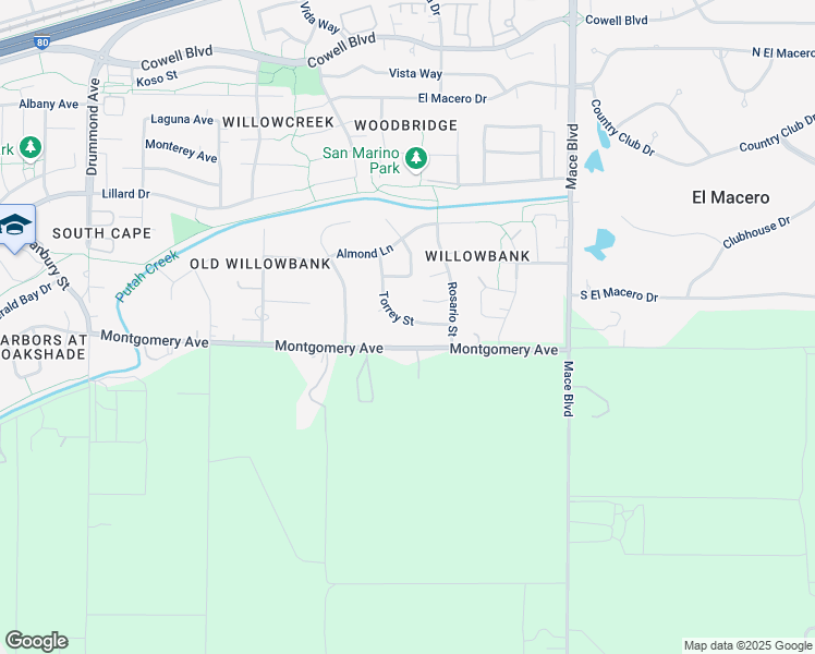 map of restaurants, bars, coffee shops, grocery stores, and more near 1319 Torrey Street in Davis