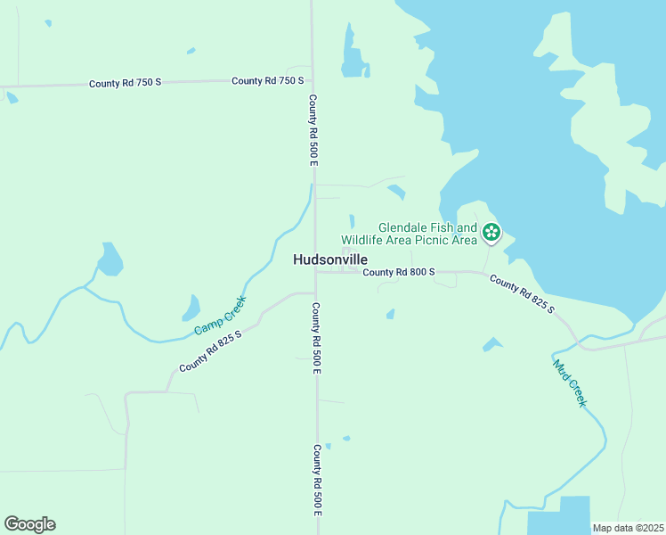 map of restaurants, bars, coffee shops, grocery stores, and more near 5054 County Road 800 South in Montgomery