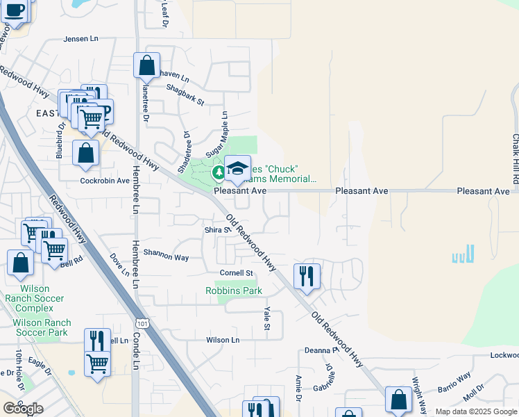 map of restaurants, bars, coffee shops, grocery stores, and more near 7913 Winter Born Way in Windsor