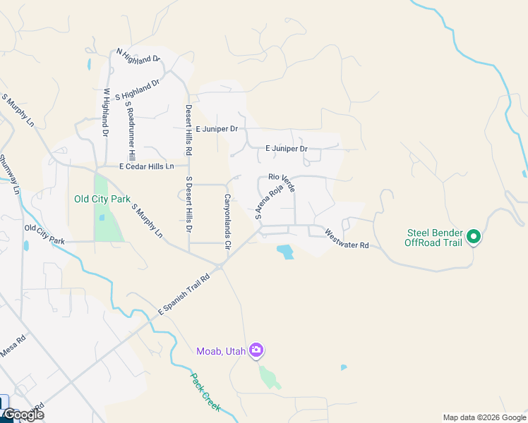 map of restaurants, bars, coffee shops, grocery stores, and more near 2259 Arena Roja in Moab
