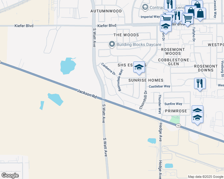 map of restaurants, bars, coffee shops, grocery stores, and more near 4001 S Watt Ave in Rosemont
