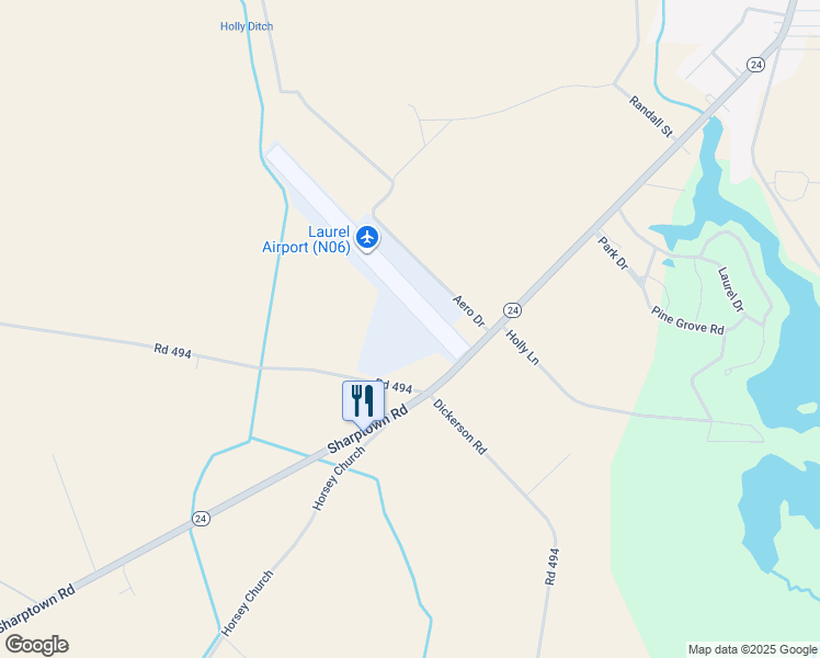 map of restaurants, bars, coffee shops, grocery stores, and more near 32502 Aero Drive in Laurel