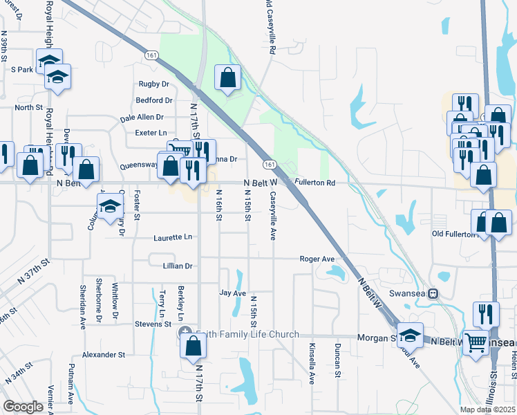 map of restaurants, bars, coffee shops, grocery stores, and more near 1424 North Belt West in Swansea
