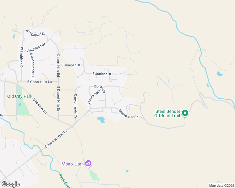 map of restaurants, bars, coffee shops, grocery stores, and more near 3414 Arena Roja in Moab