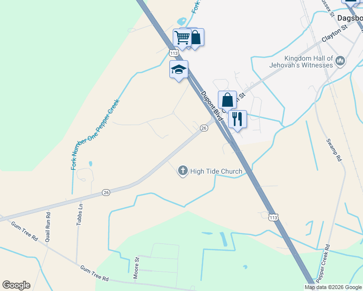 map of restaurants, bars, coffee shops, grocery stores, and more near 28091 9 Foot Road in Dagsboro