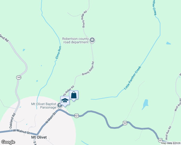 map of restaurants, bars, coffee shops, grocery stores, and more near 512 Brierly Ridge Road in Mount Olivet