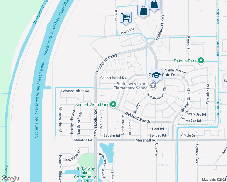 map of restaurants, bars, coffee shops, grocery stores, and more near 3576 Tortola Road in West Sacramento