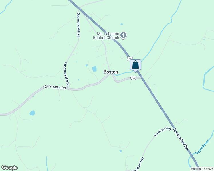 map of restaurants, bars, coffee shops, grocery stores, and more near 6122 Slate Mills Road in Boston