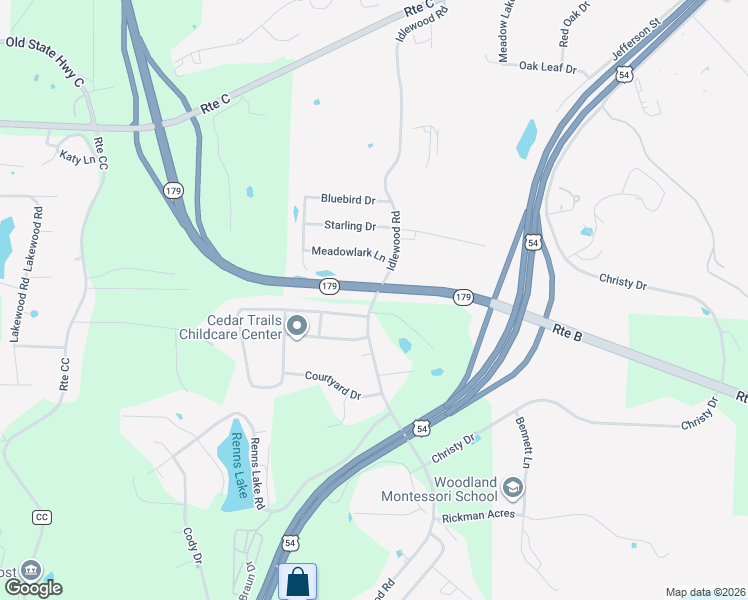 map of restaurants, bars, coffee shops, grocery stores, and more near 2514 Idlewood Road in Jefferson City