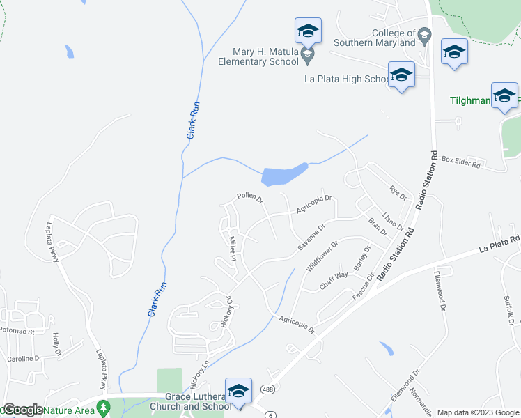 map of restaurants, bars, coffee shops, grocery stores, and more near 103 Pollen Drive in La Plata