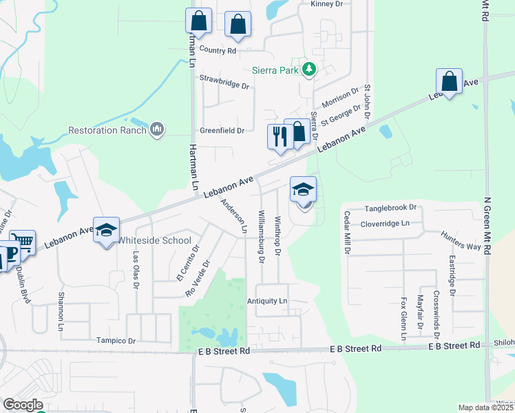 map of restaurants, bars, coffee shops, grocery stores, and more near 109 Williamsburg Drive in Belleville