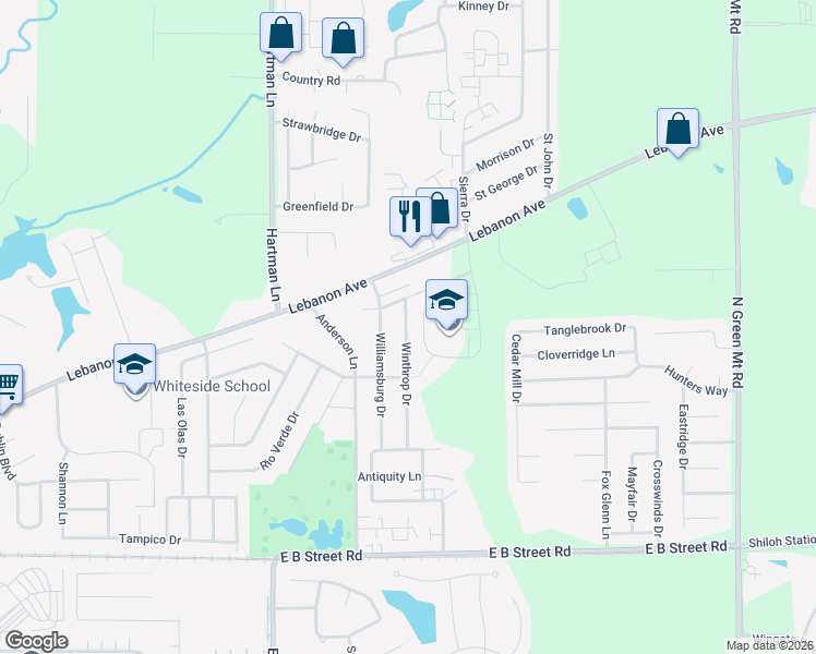 map of restaurants, bars, coffee shops, grocery stores, and more near 112 Winthrop Drive in Belleville