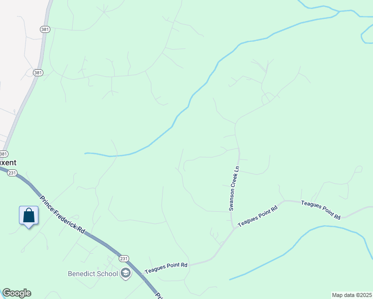 map of restaurants, bars, coffee shops, grocery stores, and more near 16542 Waterside Place in Hughesville