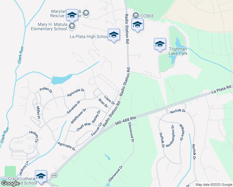 map of restaurants, bars, coffee shops, grocery stores, and more near 947 Rye Drive in La Plata