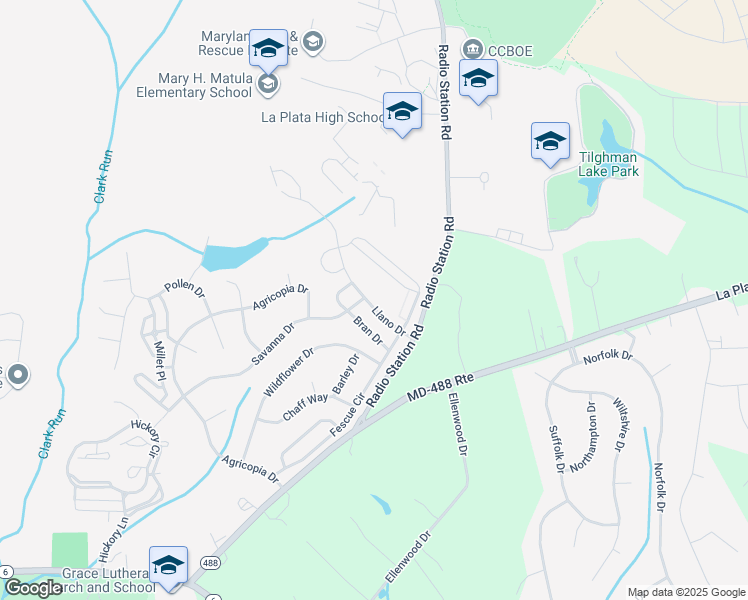 map of restaurants, bars, coffee shops, grocery stores, and more near 1018 Llano Drive in La Plata