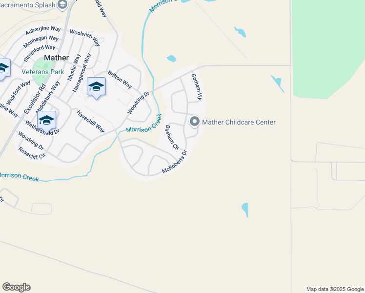map of restaurants, bars, coffee shops, grocery stores, and more near 4424 McRoberts Drive in Sacramento County