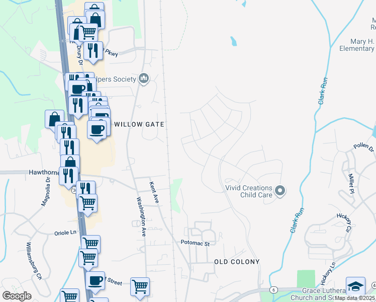 map of restaurants, bars, coffee shops, grocery stores, and more near 648 Hoot Owl Lane in La Plata