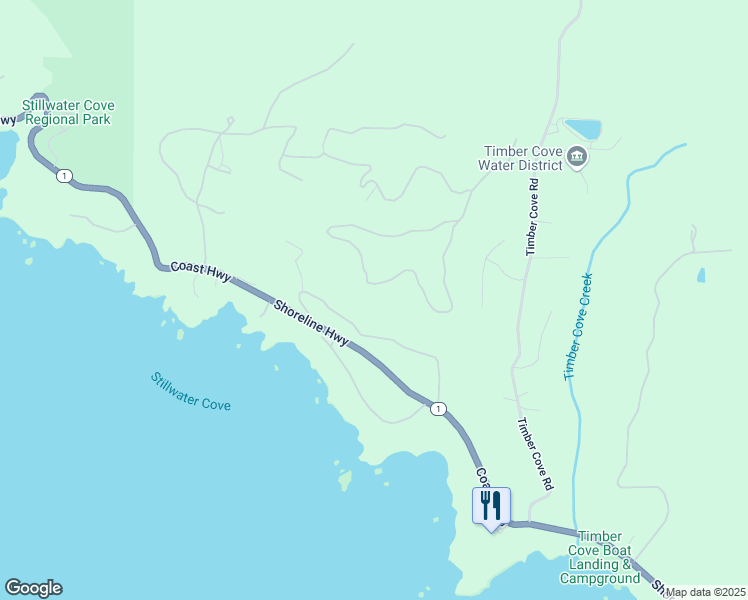 map of restaurants, bars, coffee shops, grocery stores, and more near 22172 Umland Circle in Jenner