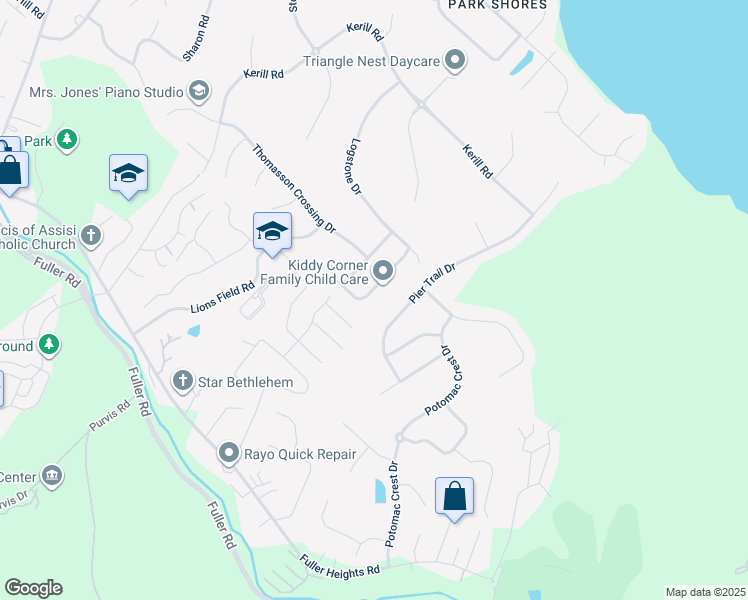 map of restaurants, bars, coffee shops, grocery stores, and more near 4033 Sapling Way in Triangle