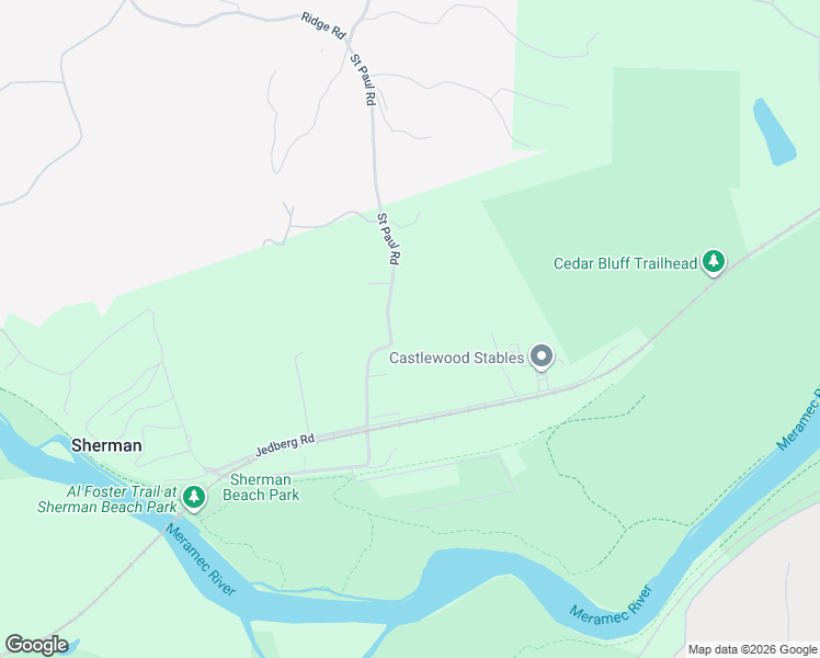 map of restaurants, bars, coffee shops, grocery stores, and more near 1411-1489 Saint Paul Road in Ballwin